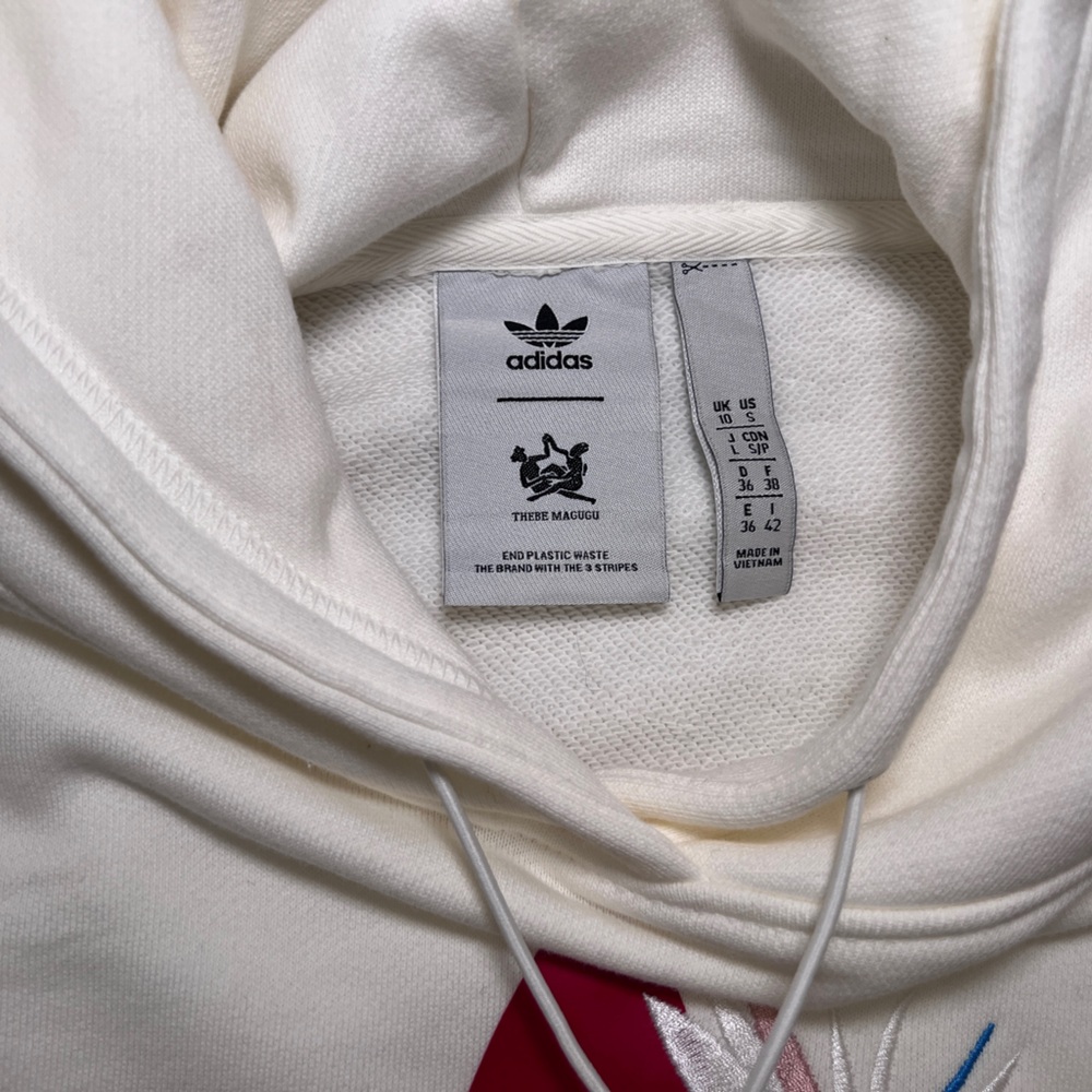 Adidas originals x Thebe Magugu Cropped Hoodie Sweatshirt - Picture 6 of 7